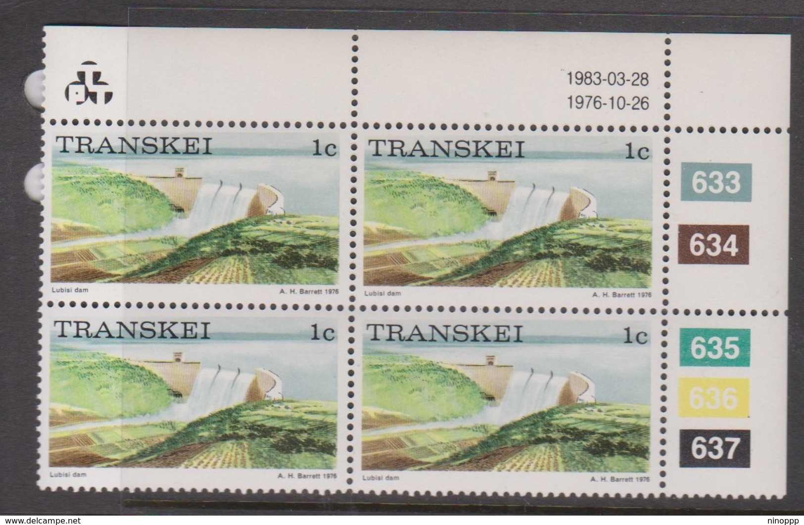 South Africa-Transkei SG R1 1983 Scenes 1c Lubisi Dam,block 4 Reprint, Mint Never Hinged - Transkei