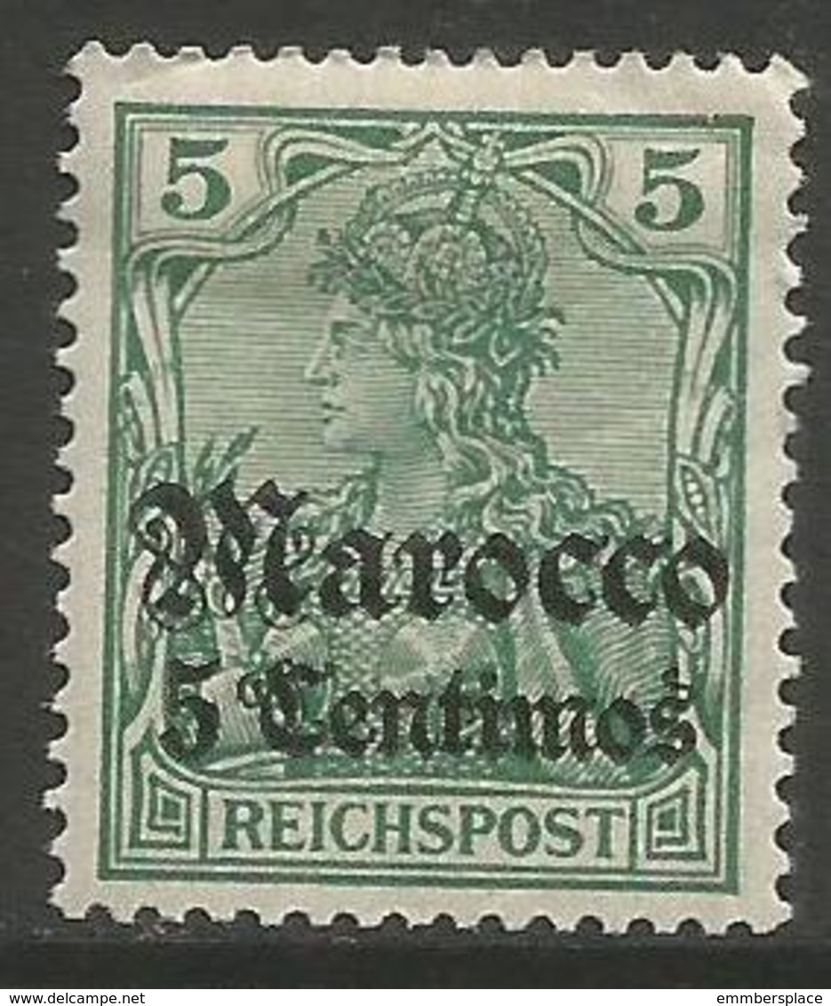 German Offices Morocco - 1903 Germania Overprint  & Surcharge 5c/5pf MH *  Mi  81 - Morocco (offices)