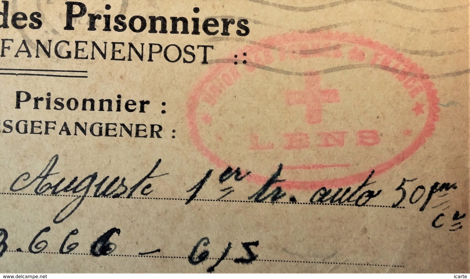 CP Privée Prisonnier De Guerre STALAG XVII B Cachet Croix-Rouge UNION DES FEMMES DE FRANCE LENS De Annoeullin Sept 1940 - Guerre De 1939-45