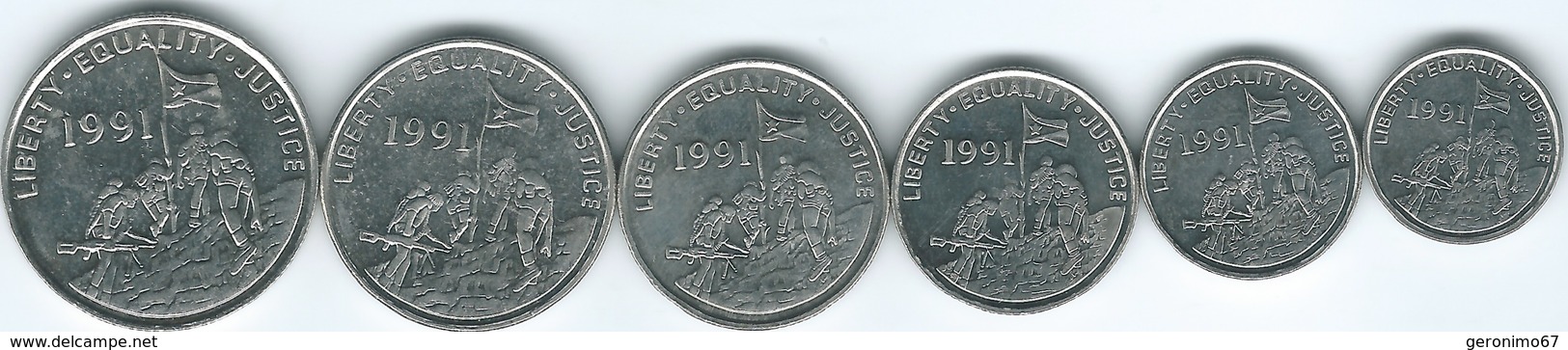 Eritrea - 1997 - 1, 5, 10, 20, 50 & 100 Cents (KMs 43-48) - Eritrea