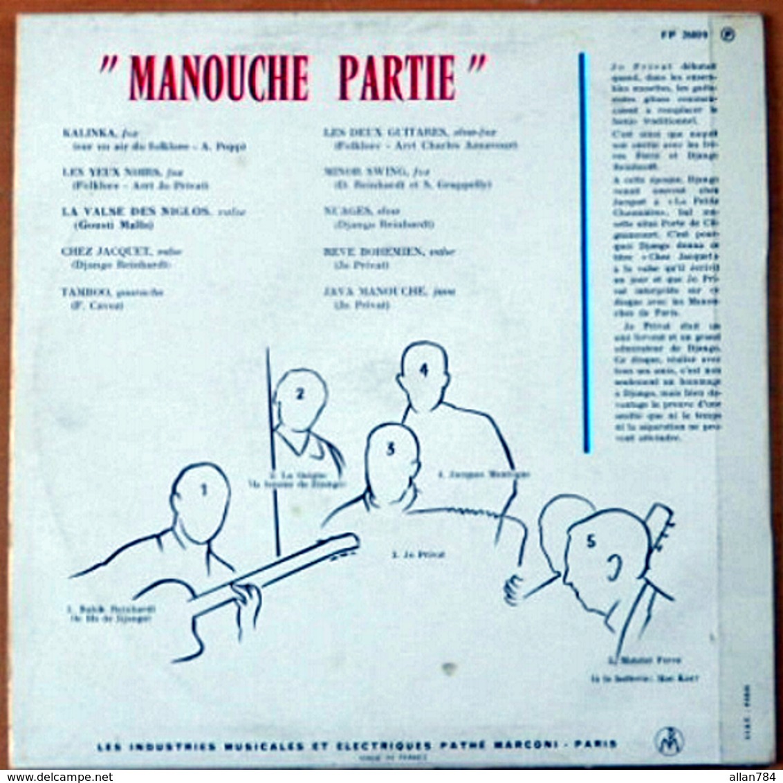 RARE LP 25 CM MANOUCHE PARTIE FAMILLE DJANGO REINHARDT JOUE AVEC JO PRIVAT- 1960 - EXC ETAT- ET MAC KAC ET MATELOT FERRE - Jazz
