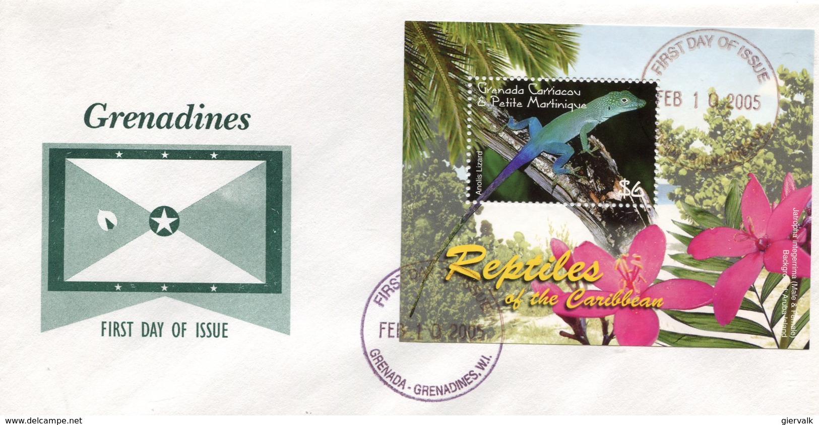 GRENADINES 2005 FDC With LIZARD(Sheet)BARGAIN.!! - Andere & Zonder Classificatie