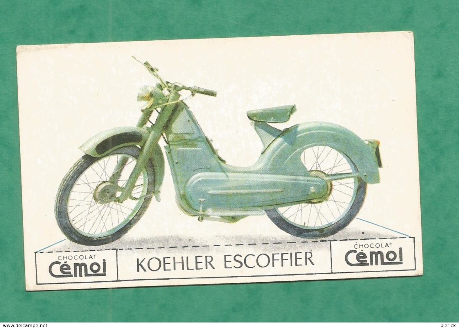 IMAGE CHOCOLAT CEMOI MOTO VINTAGE OLD MOTORCYCLE MOTO MOTOCYCLETTE CARD KOEHLER ESCOFFIER - Autres & Non Classés