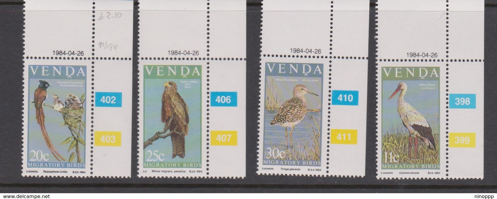 South Africa-Venda SG 91-94 1984 Migratory Birds, Mint Never Hinged - Venda