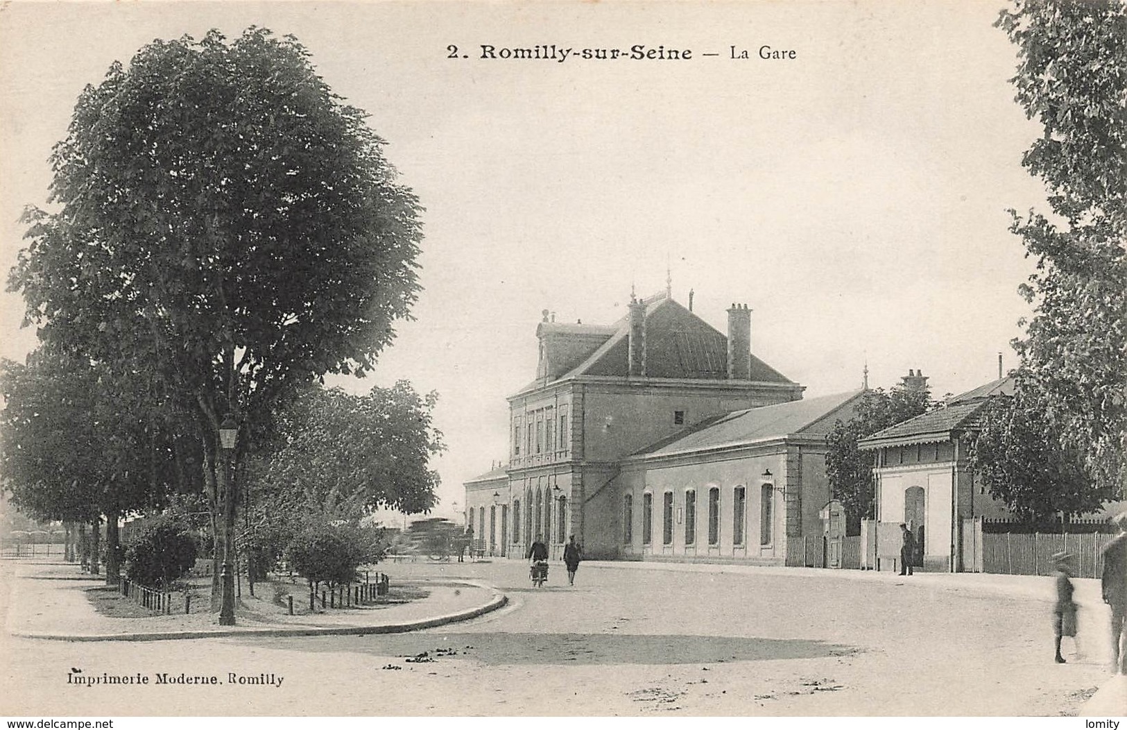 10 Romilly Sur Seine La Gare Cpa Carte Animée - Romilly-sur-Seine