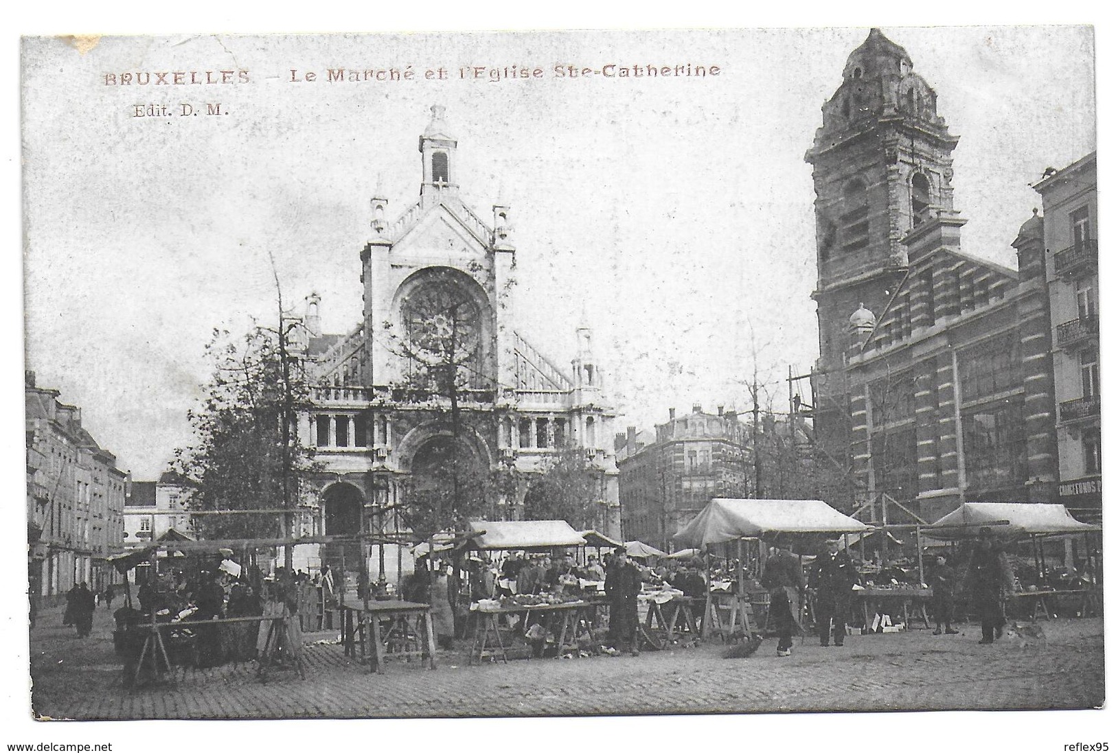 BRUXELLES - Le Marché Et L'Eglise Sainte Catherine - Marchés