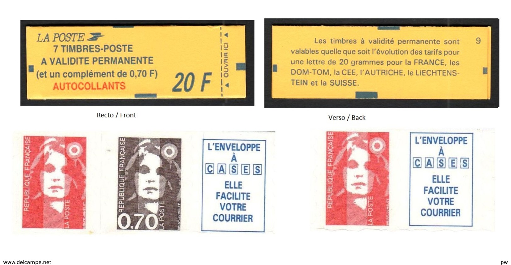 FRANCE 1993 MARIANNE DE BRIAT CARNET YT N° 1504 (avec N° 2807a Et 2824b) - 1989-1996 Marianne Du Bicentenaire