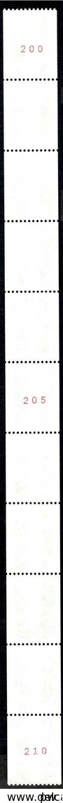 FRANCE 1990 MARIANNE DE BRIAT ROULETTE YT N° 90  2,10 VERT, AVEC 3 TIMBRES NUMEROTES, ** - 1989-1996 Marianne Du Bicentenaire