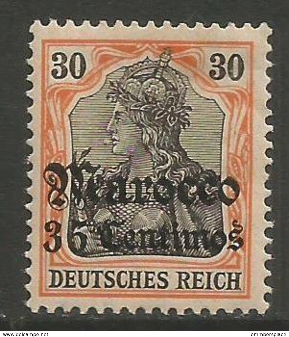 German Offices Morocco - 1905 Germania Overprint  & Surcharge 35c/30pf MH *  Mi  26 - Morocco (offices)