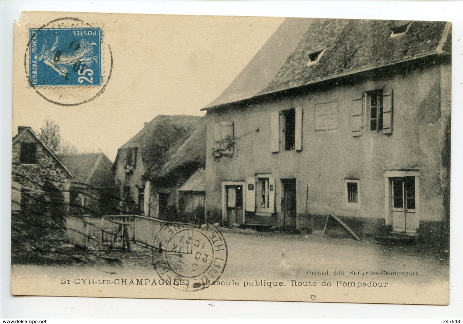 Saint Cyr Les Champagnes Bascule Publique Route De Pompadour - Autres & Non Classés