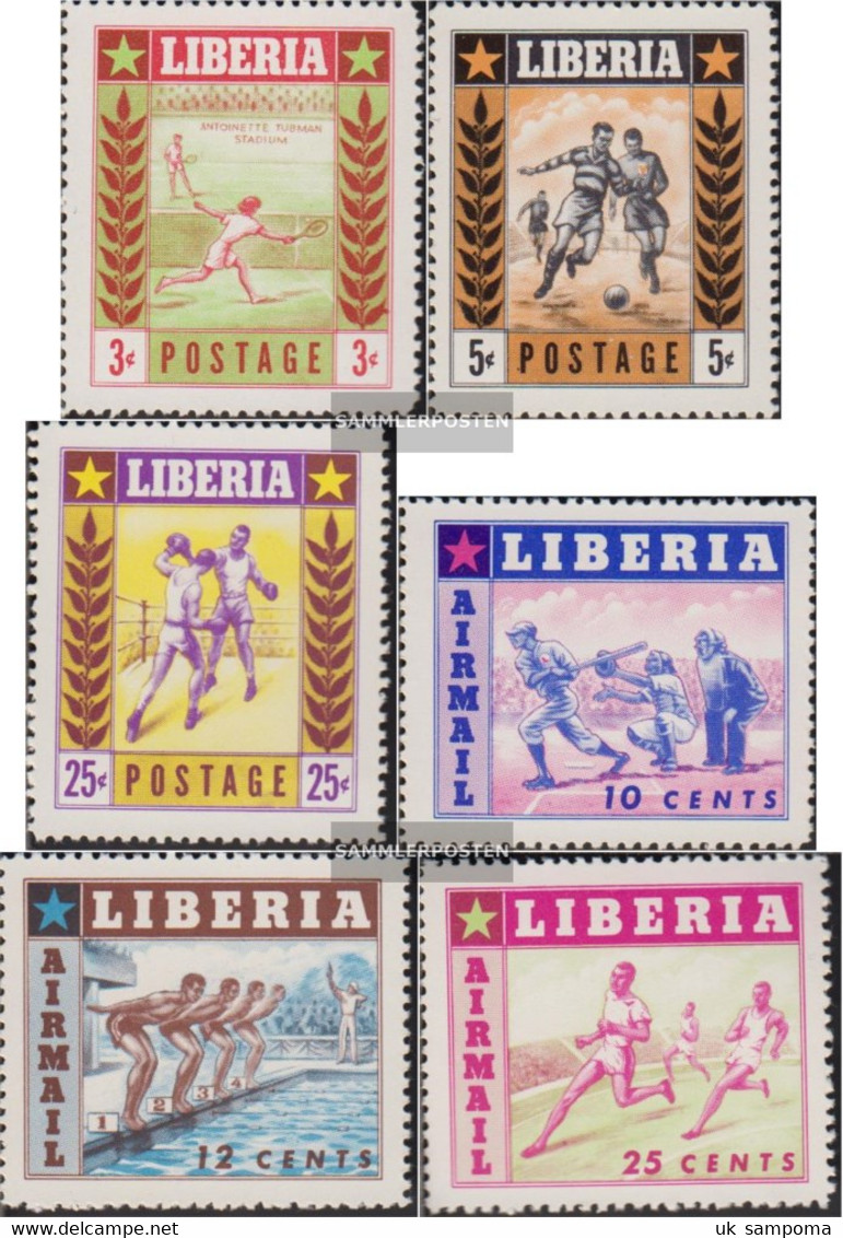 Liberia 471A-476A (complete Issue) Unmounted Mint / Never Hinged 1955 Sports - Liberia