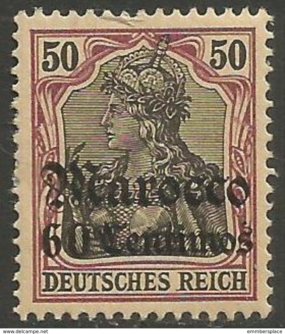 German Offices Morocco - 1905 Germania Overprint  & Surcharge 60c/50pf MLH *  Mi  28 - Morocco (offices)