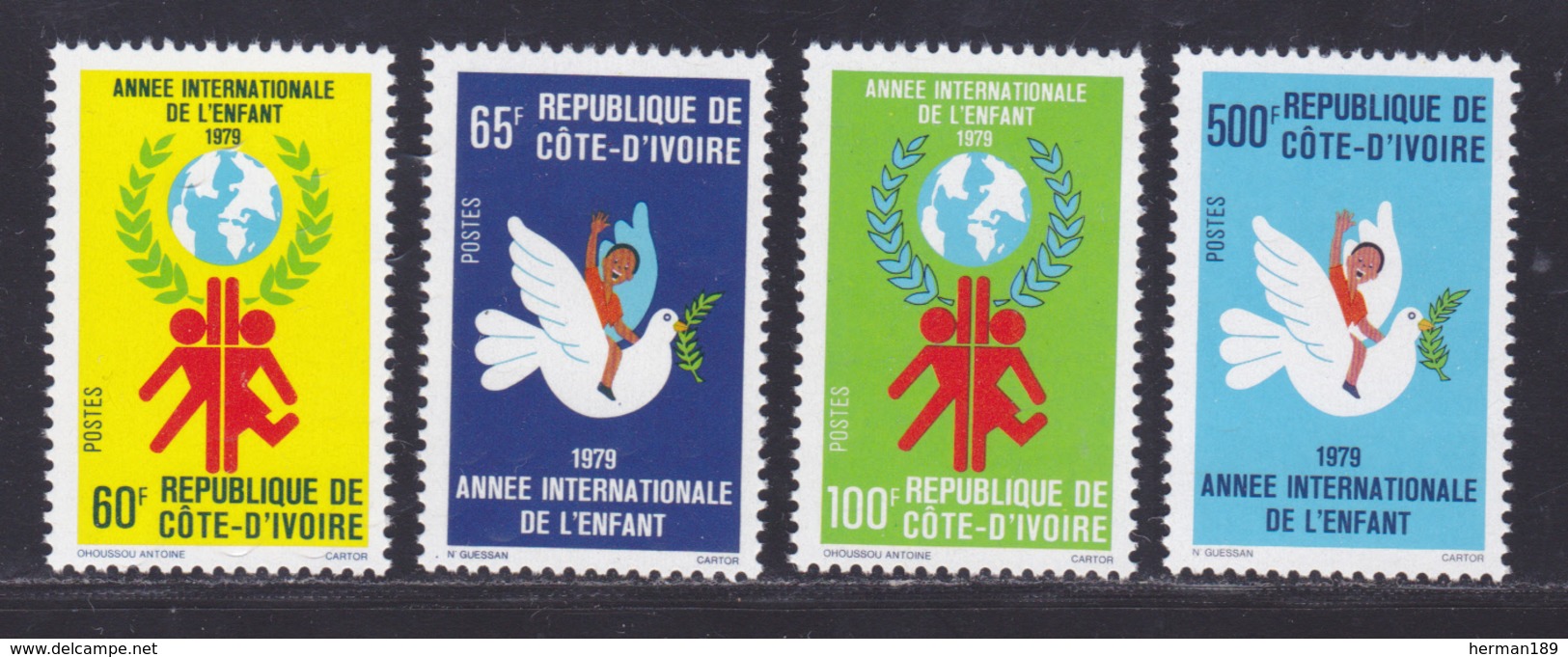 COTE D'IVOIRE N°  489 à 492 ** MNH Neufs Sans Charnière, TB (D8941) Année Internationale De L'enfant - 1979 - Costa De Marfil (1960-...)