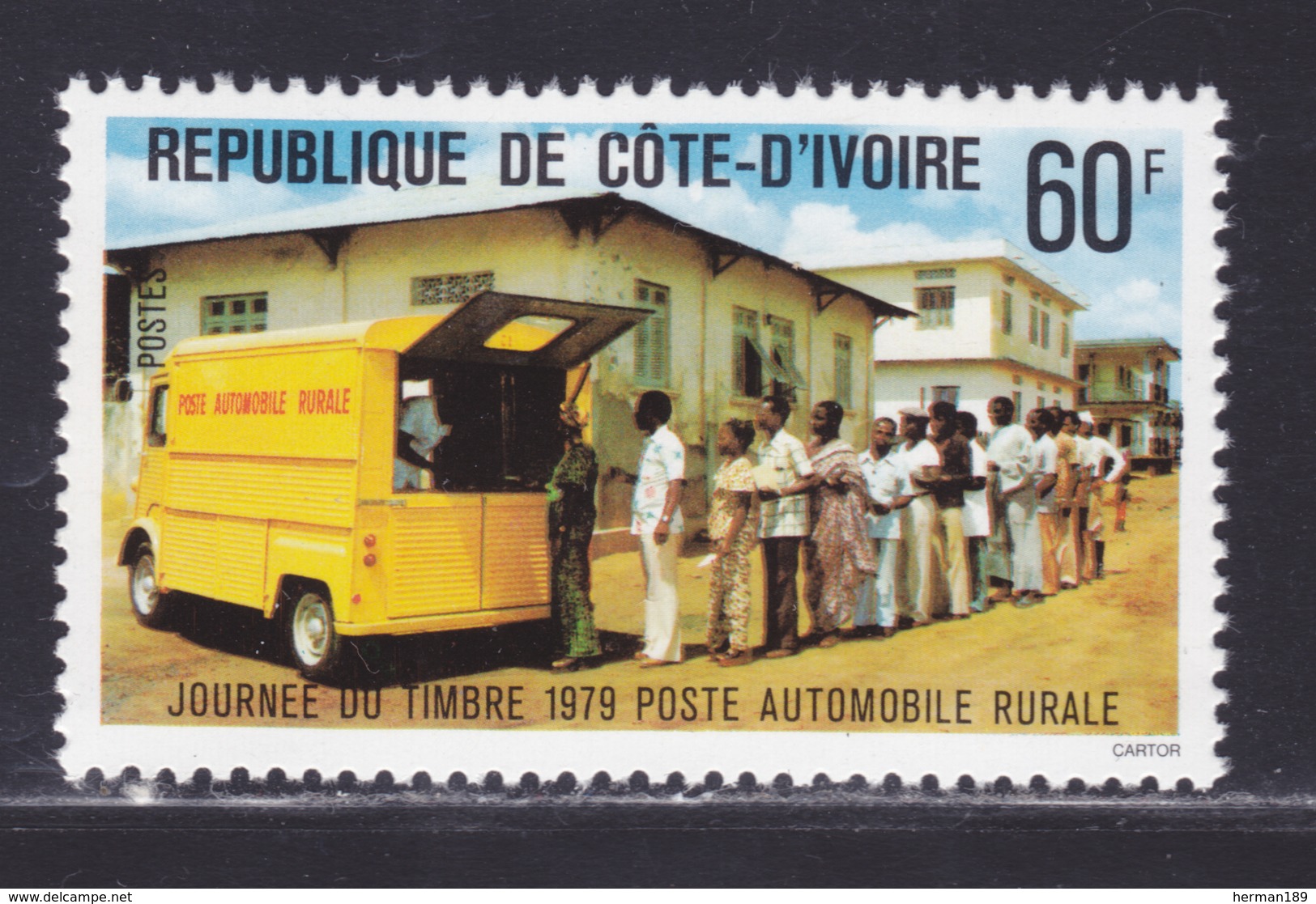 COTE D'IVOIRE N°  493 ** MNH Neuf Sans Charnière, TB (D8943) Journée Du Timbre, La Poste Automobile Rurale - 1979 - Costa De Marfil (1960-...)