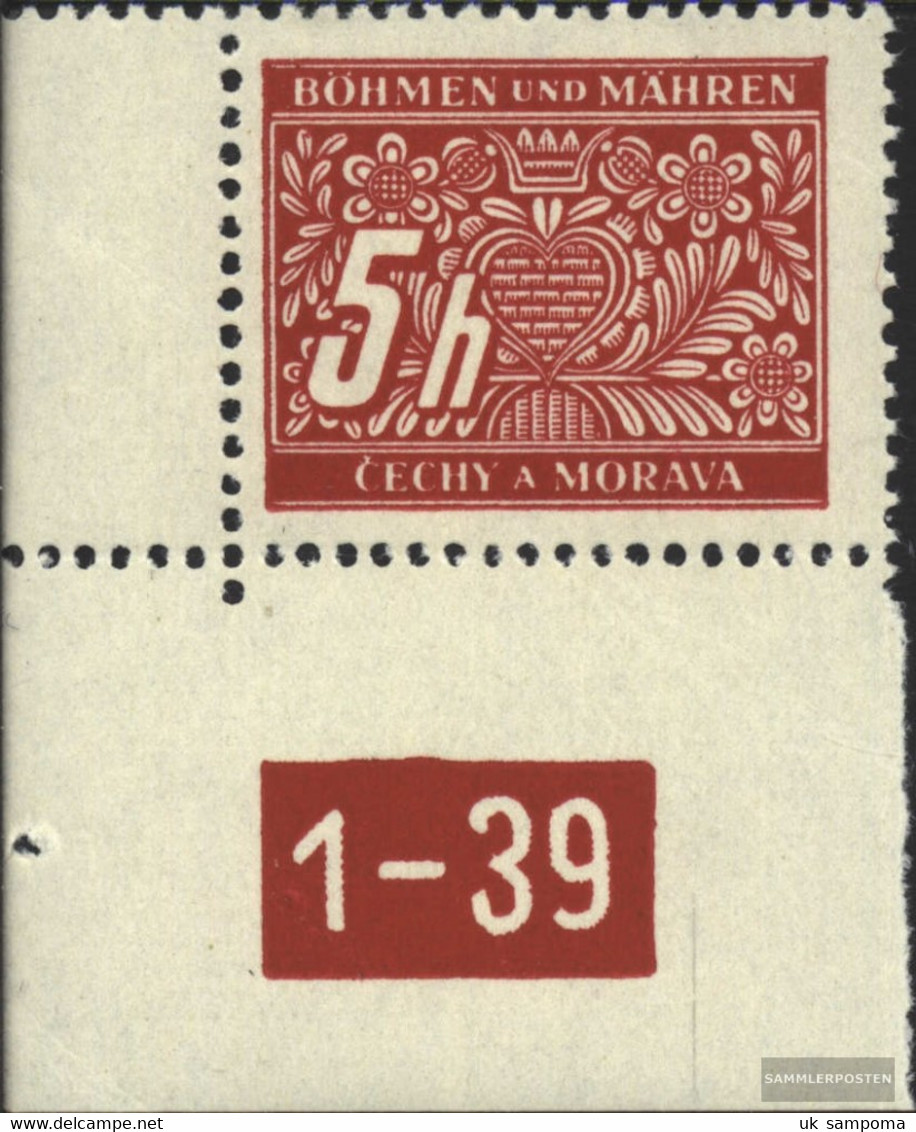 Bohemia And Moravia P1 With Plate Number Unmounted Mint / Never Hinged 1939 Porto Brand - Unused Stamps