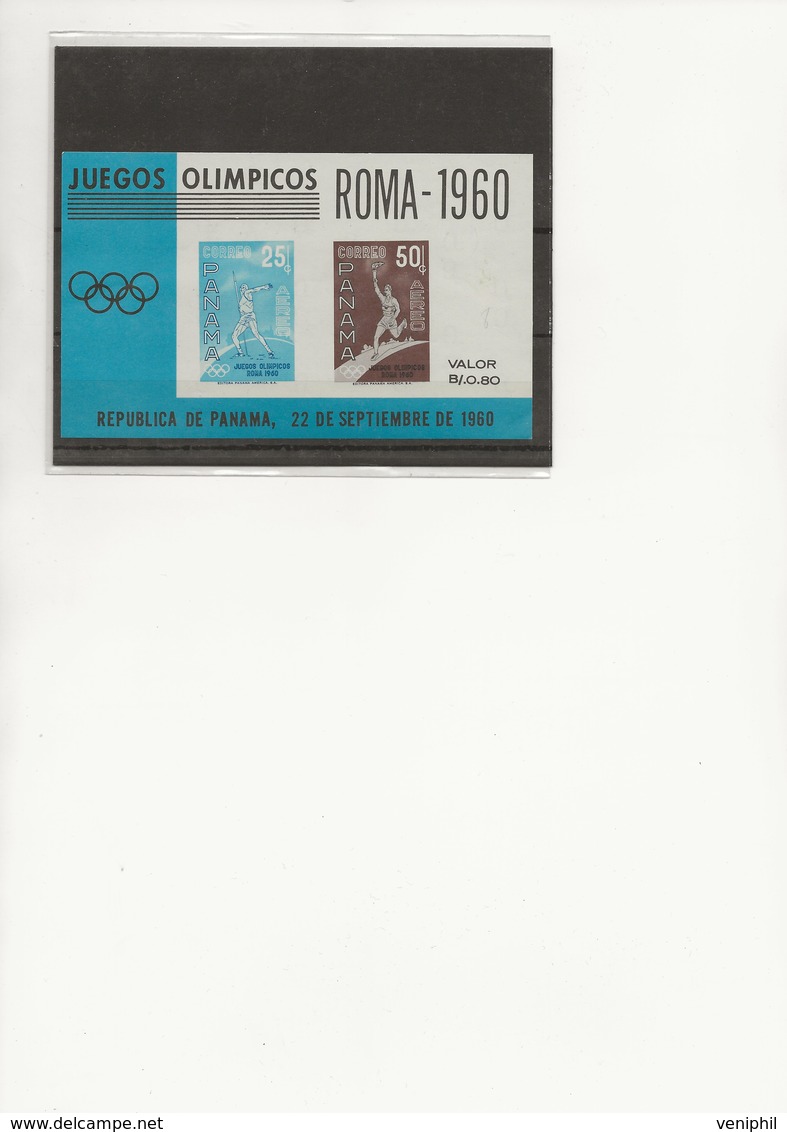 PANAMA - BLOC FEUILLET  N° 8 -J.O DE ROME 1960 -NEUF XX - Panamá