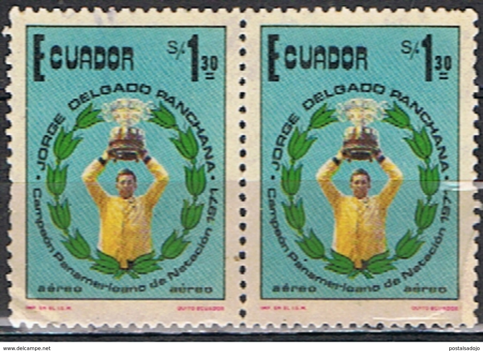 (EQ 71) ECUADOR // YVERT 594 + 594 POSTE AERIENNE // 1975 - Equateur