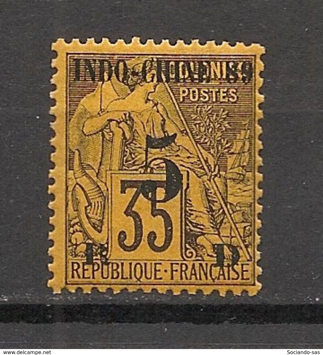 Indochine - 1889 - N°Yv. 2 - 5c Sur 35c Violet-noir Sur Jaune - Neuf (*) / MNG - Neufs