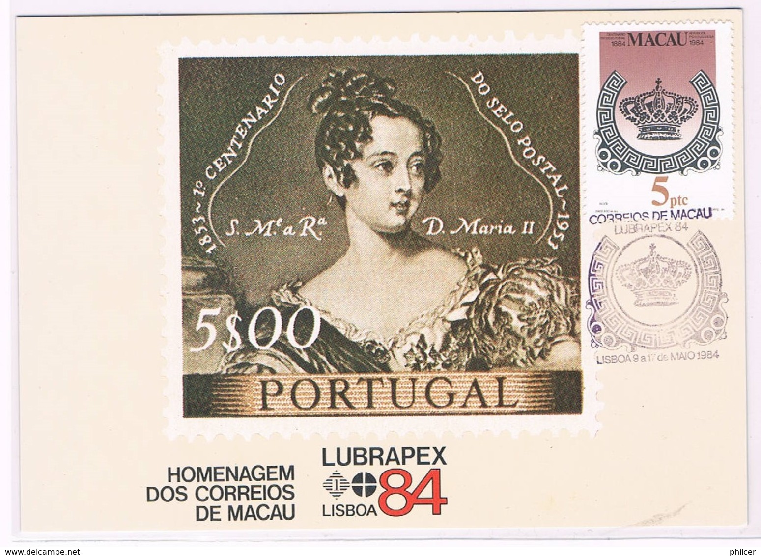 Macau, 1984, Lubrapex 84 - Tarjetas – Máxima