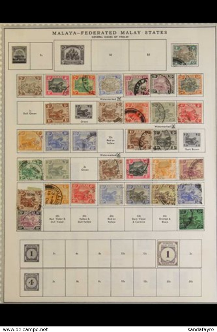 BRITISH COMMONWEALTH CARTON With Useful Malayan States On Pages Incl. Some Early Overprints, Later To High Values; Hong  - Autres & Non Classés