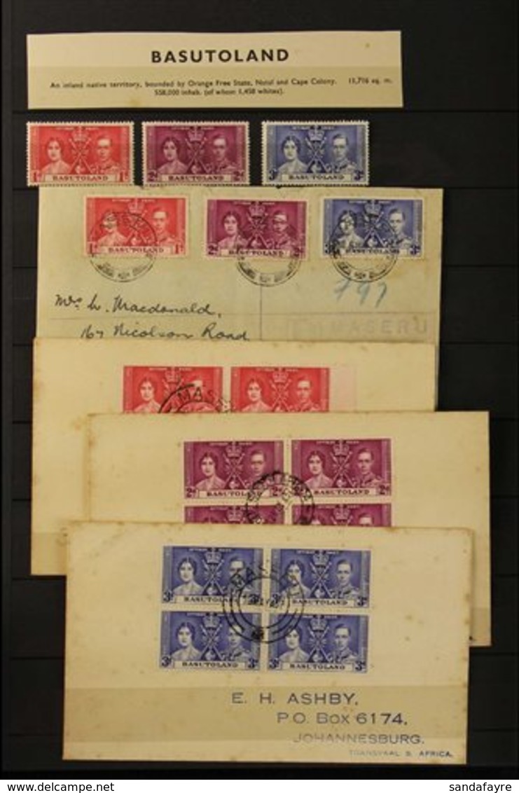 1937 KGVI CORONATION. Collection Of British Commonwealth Sets And Covers Displayed In A Stockbook. The Majority Of Sets  - Non Classés