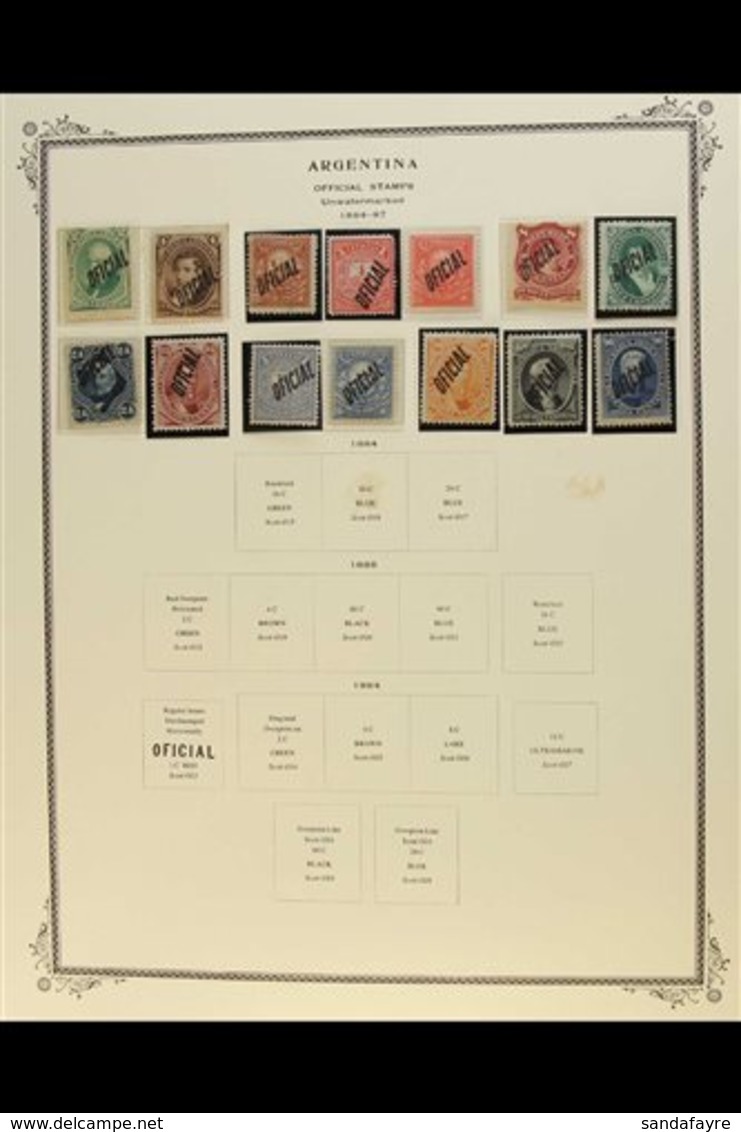 OFFICIALS 1884-1964 FINE MINT COLLECTION In Hingeless Mounts On Pages, All Different, Inc 1884-87 Set (10c Unused), 1953 - Other & Unclassified