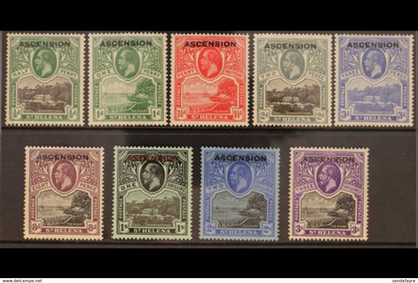 1922 Overprints Complete Set, SG 1/9, Fine Mint, Lovely Fresh Colours. (9 Stamps) For More Images, Please Visit Http://w - Ascension (Ile De L')