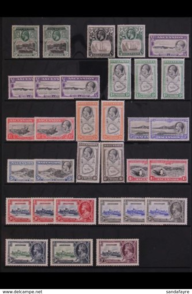 1922-81 MINT COLLECTION / ACCUMULATION Presented On Stock Pages That Includes KGV Definitives To 1s & Jubilee Set, KGVI  - Ascension (Ile De L')