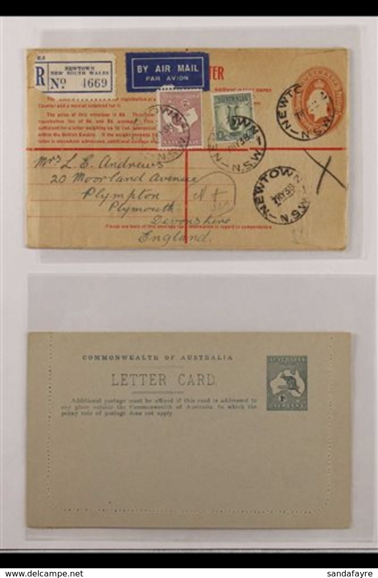 1915 - 1938 COVERS. A Small Attractive Group Of Six Items Including 1915 (12 Jan) 4d Registered Stationery Env Sent Sydn - Otros & Sin Clasificación