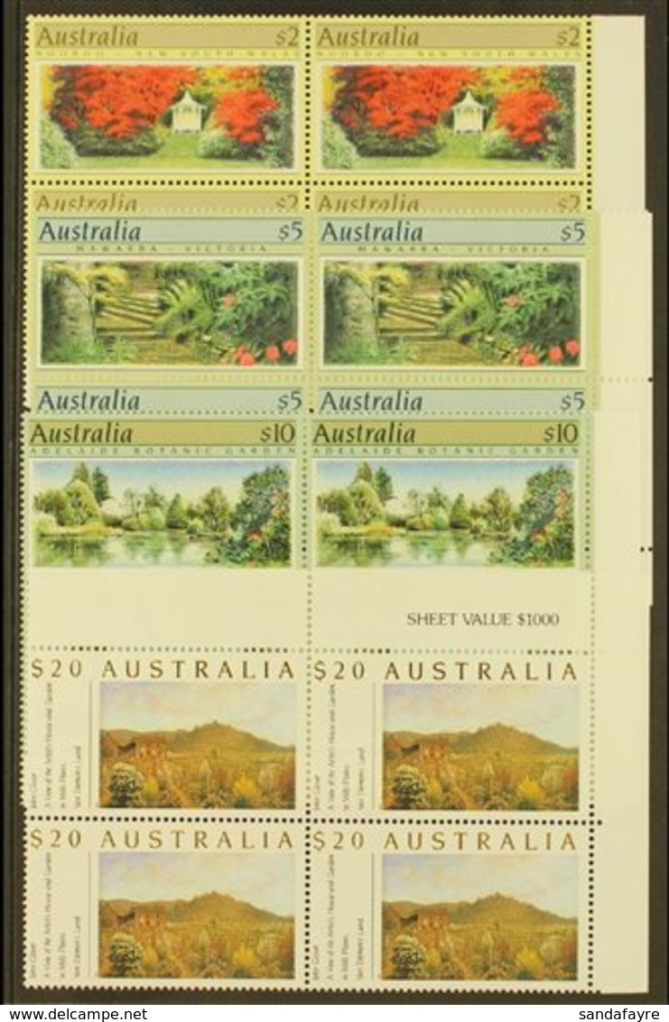 1989 High Values Set ($2-$20), SG 1199/1201a, Never Hinged Mint Corner Blocks Of 4 Stamps. Face Value AU$ 148. (16 Stamp - Autres & Non Classés