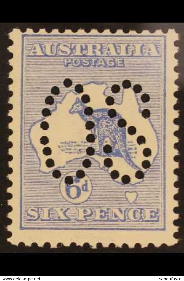 OFFICIAL 1913 6d Ultramarine With Large "OS" Puncture, SG O8, Never Hinged Mint. For More Images, Please Visit Http://ww - Autres & Non Classés