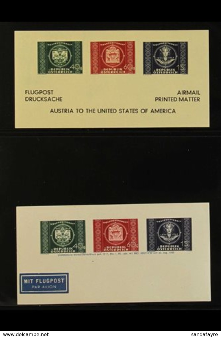 GUMMED ADDRESS LABELS (ADDRESSZETTELS) Includes 1949 UPU All Three Paper Types, Michel 943/945 X, Y And Z, Plus 1950 60g - Other & Unclassified