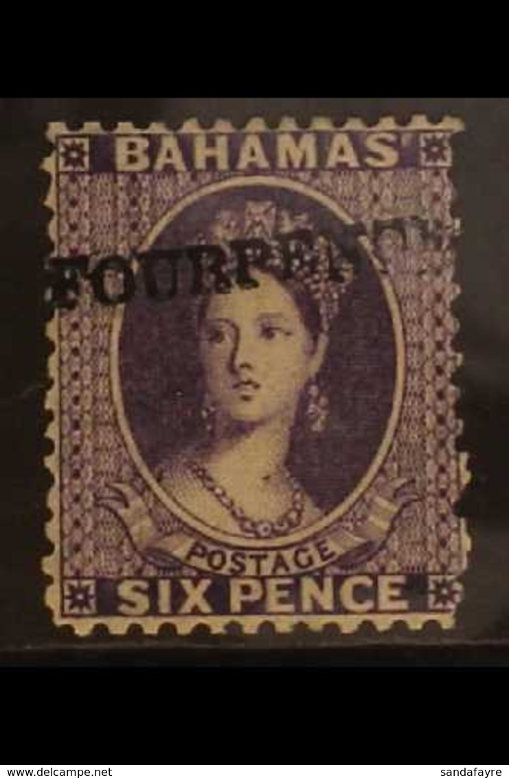 1883 4d On 6d Deep Violet Surcharge, SG 45, Fine Mint Part Og, Fresh, With BPA Photo-certificate. For More Images, Pleas - Other & Unclassified