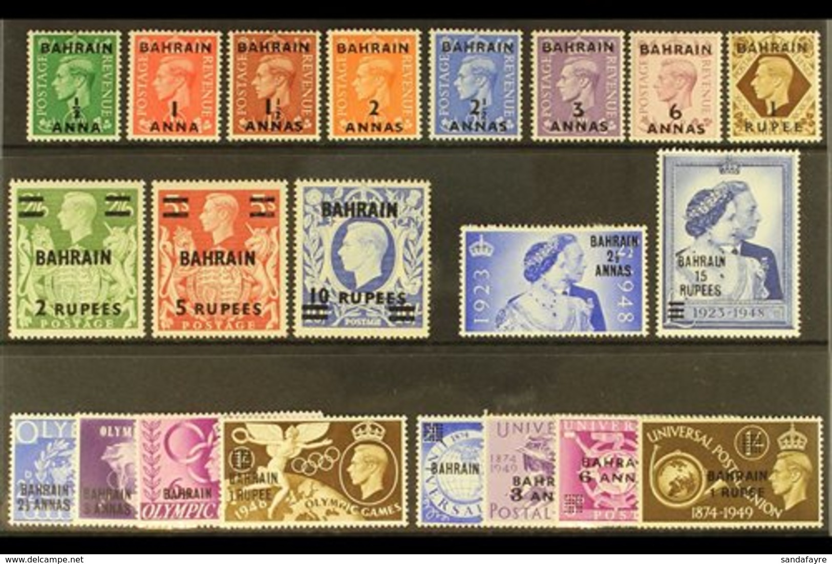 1948-49 COMPLETE MINT COLLECTION. A Complete, Fine Mint Run From The 1948 Definitive Set To The 1949 UPU Set, SG 51/70.  - Bahrain (...-1965)