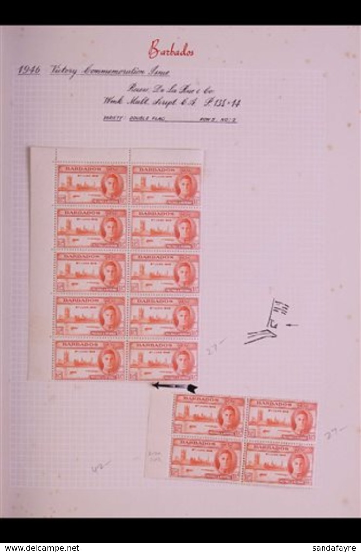 31937-52 KGVI OLD TIME STUDY COLLECTION Displayed On Pages Meticulously Written Up With Illustrations In A Spring Back A - Barbados (...-1966)