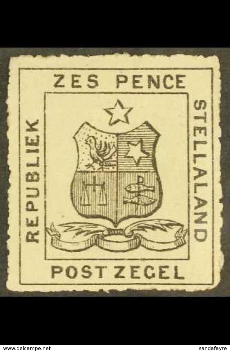 STELLALAND TRIAL. 1884 6d (type 8) In Black On Cream Roughly Perforated Gummed Paper. Thinned In Upper Corners And Paper - Autres & Non Classés