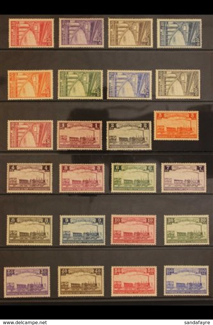 RAILWAY PARCELS 1935 Belgian Railway Centenary Complete Set, SG P689/P712 Or COB TR178/TR201, Very Fine Mint. (24 Stamps - Autres & Non Classés