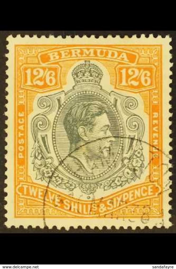 1938-53 12s6d Deep Grey And Brownish Orange, SG 120, Very Fine Used. For More Images, Please Visit Http://www.sandafayre - Bermudes