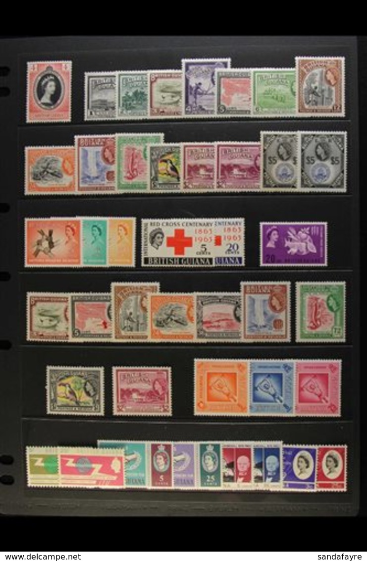 1953-1975 FINE MINT & NEVER HINGED MINT COLLECTION On Stock Pages, All Different, Includes 1954-63 Most Vals To 72c NHM, - Guyane Britannique (...-1966)