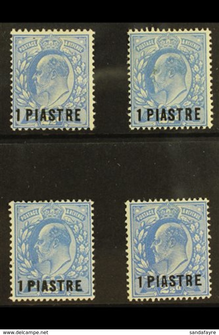 1911 - 1913 1pia On 2½d Bright Ed VII Surcharged, SG 25/29, Very Fine And Fresh Mint. (4 Stamps) For More Images, Please - Levant Britannique