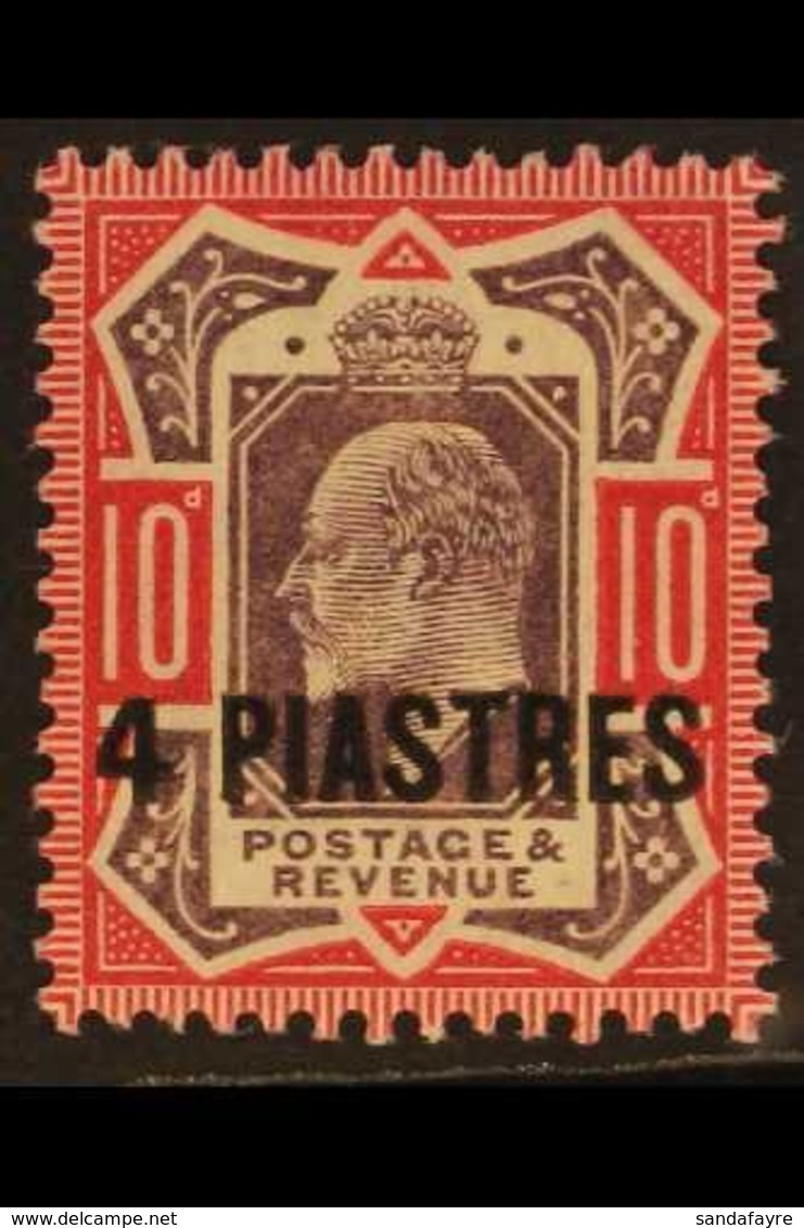 TURKISH CURRENCY 1911 - 13 4pi On 10d, Variety "No Cross On Crown", SG 31c, Very Fine Mint. Unpriced SG. For More Images - Levant Britannique