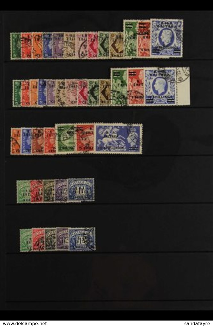 ERITREA 1948 - 1951 Complete Issues, SG E1 - ED10, Fine To Very Fine Used. (43 Stamps) For More Images, Please Visit Htt - Italiaans Oost-Afrika