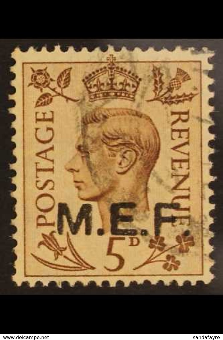 M.E.F. 5d Brown, Overprinted Type M2a (rough Letters), SG M10a, Very Fine Used. For More Images, Please Visit Http://www - Africa Orientale Italiana