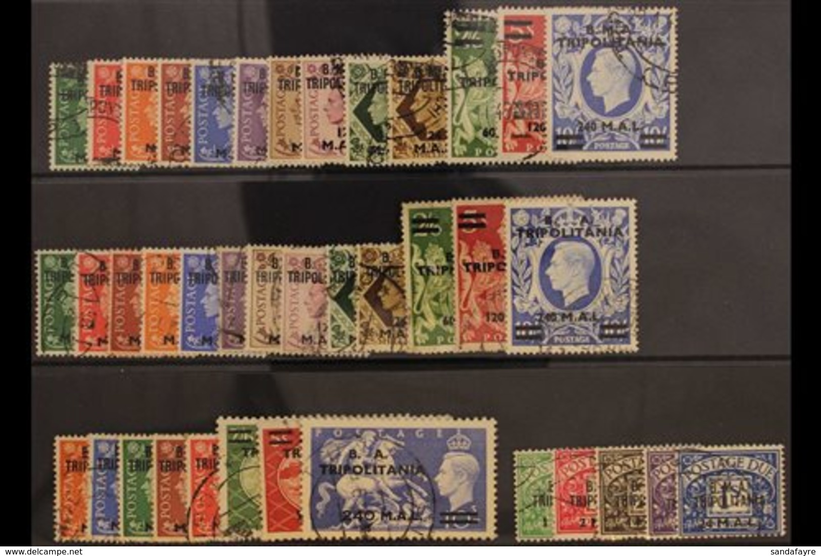 TRIPOLITANIA 1948 - 51 Complete Used Less The 1950 Postage Due Set, SG T1-34, TD1 - 5, Fine To Very Fine Used. (39 Stamp - Italiaans Oost-Afrika