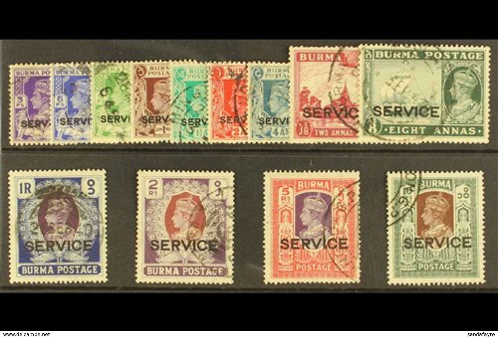 OFFICIALS 1939 Set Complete, SG O15/27, Very Fine Used (13 Stamps) For More Images, Please Visit Http://www.sandafayre.c - Birma (...-1947)