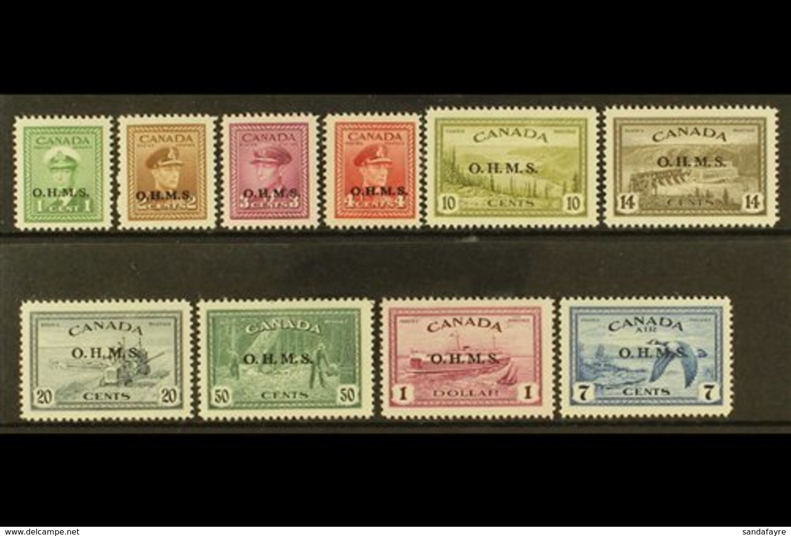 OFFICIALS 1949 "O.H.M.S." Overprints Complete Set, SG O162/71, Very Fine Mint, Fresh. (10 Stamps) For More Images, Pleas - Andere & Zonder Classificatie