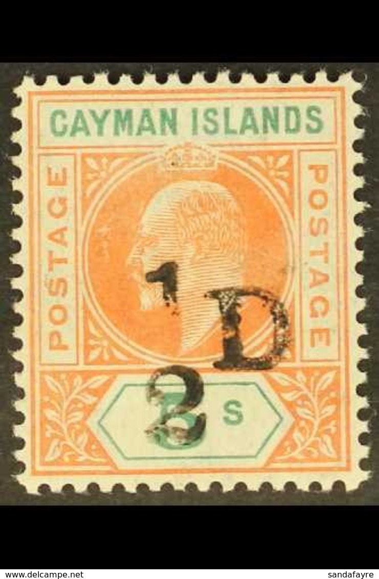 1907 ½d On 5s Salmon & Green Surcharge, SG 18, Fine Never Hinged Mint, Very Fresh, Expertized Gebr. Senf. For More Image - Iles Caïmans