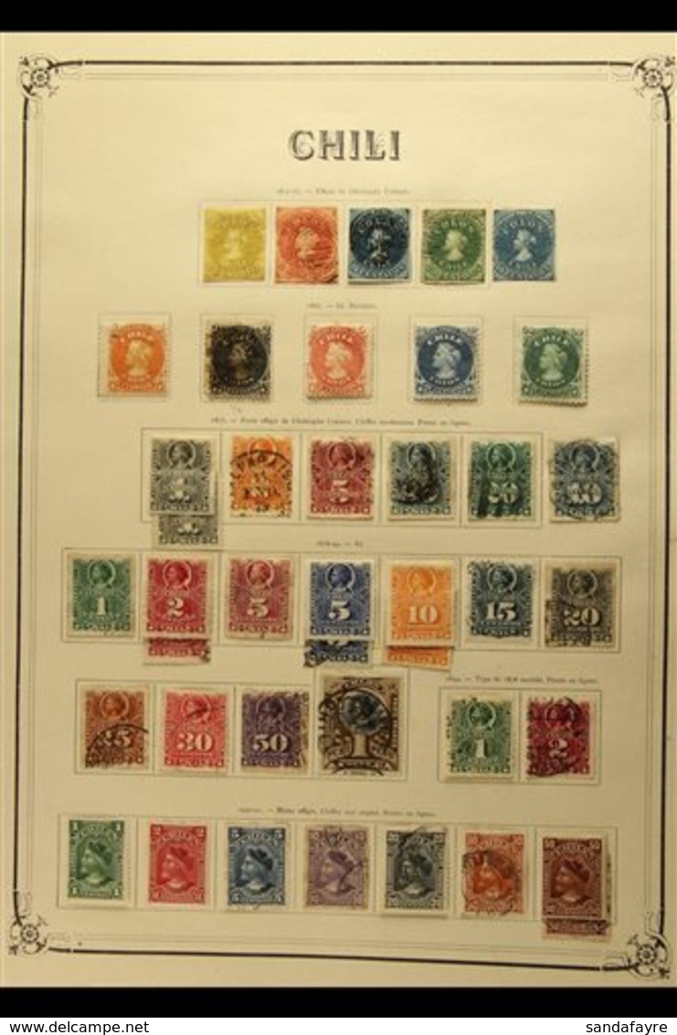 1853-1929 OLD TIME COLLECTION Neatly Presented On Printed Pages. Mint & Used Ranges Offering Good Representation Of The  - Chile