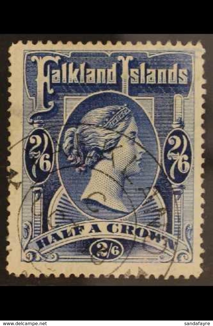 1898 2s 6d Deep Blue, Queen Victoria, SG 41, Fine Used Appearance (tiny Thin). For More Images, Please Visit Http://www. - Falkland Islands