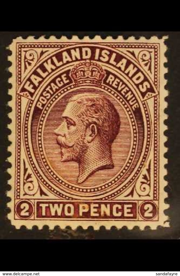 1912 2d Deep Reddish Purple, Line Perf 14, SG 62a, Very Fine Mint. For More Images, Please Visit Http://www.sandafayre.c - Falklandinseln